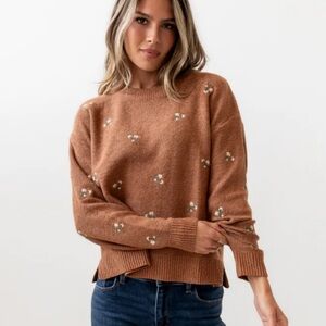 Bohme Brown Floral Sweater